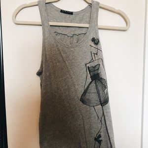 Grey cotton tank top
